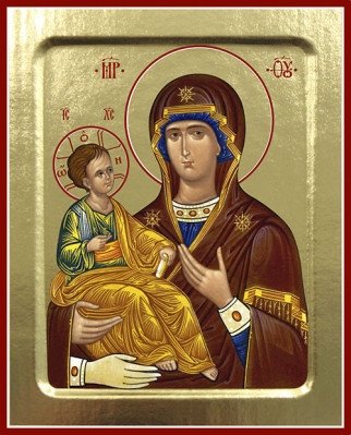 Икона Пресвятой Богородицы Троеручица на дереве | Ikona Presviatoi Bogoroditsy Troeruchitsa na dereve