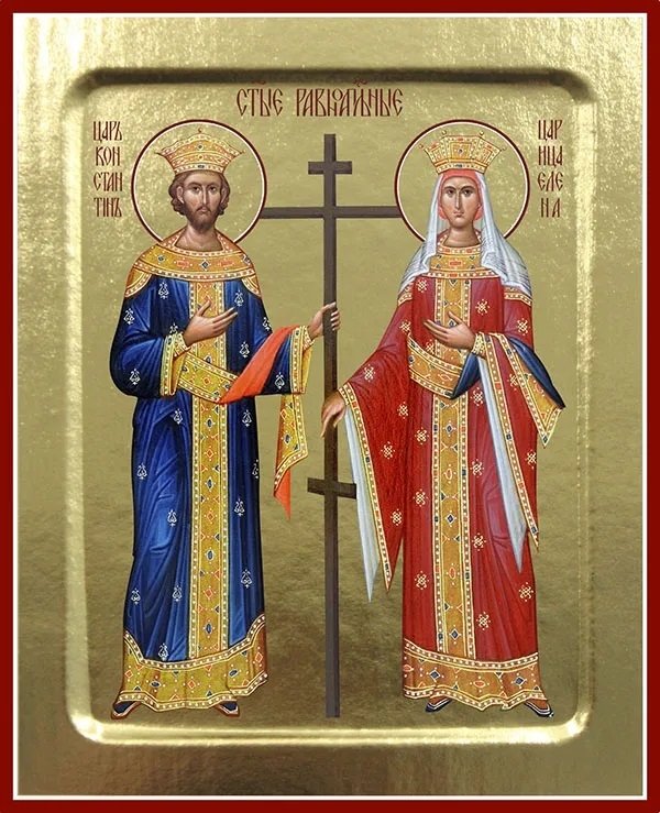 Икона равноапостольных Константина и Елены на дереве: 125 х 160 (Синопсисъ) | Ikona ravnoapostol'nykh Konstantina i Eleny na dereve: 125 kh 160 (Sinopsis')