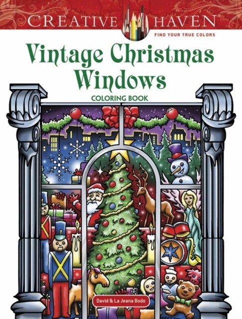 Vintage Christmas Windows. Coloring Book | Vintage Christmas Windows Coloring Book