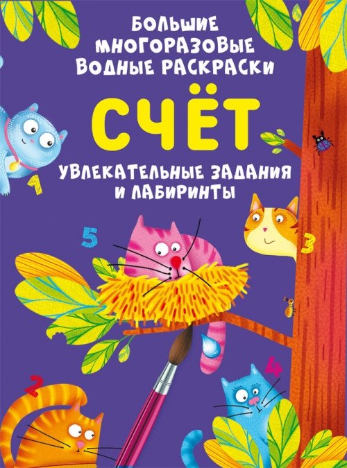 Большие многоразовые водные раскраски. Счет | Big Reusable Water Coloring Book: Counting