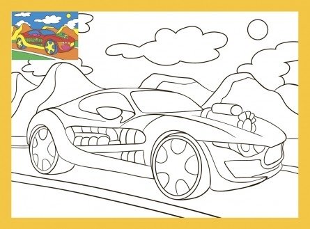 Раскраска со стразами "Классная машина", 19х26 см | Sparkle Art "Cool Car" Coloring Book, 19x26 cm