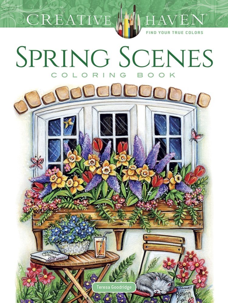 Spring Scenes. Coloring Book | Spring Scenes Coloring Book