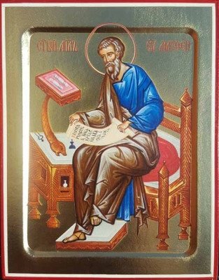 Икона апостола и евангелиста Матфея на дереве | Ikona apostola i evangelista Matfeia na dereve