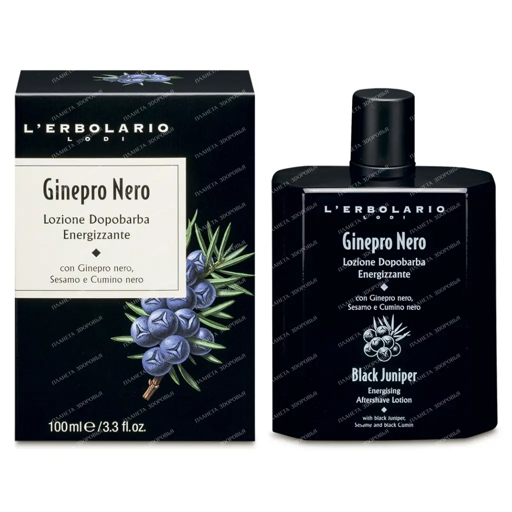 L'Erbolario "BLACK JUNIPER" Energizing aftershave lotion 100 ml
