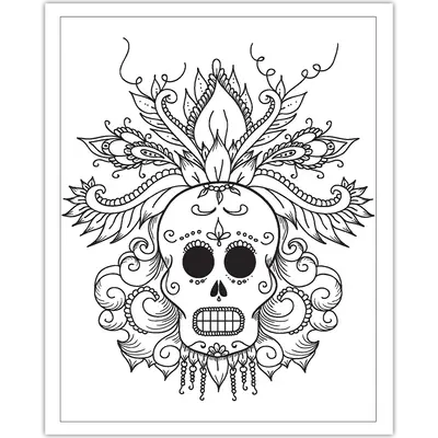 Spectacular Sugar Skulls Colouring Book фото книги 4