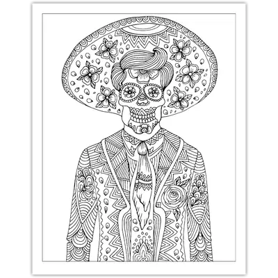 Spectacular Sugar Skulls Colouring Book фото книги 5