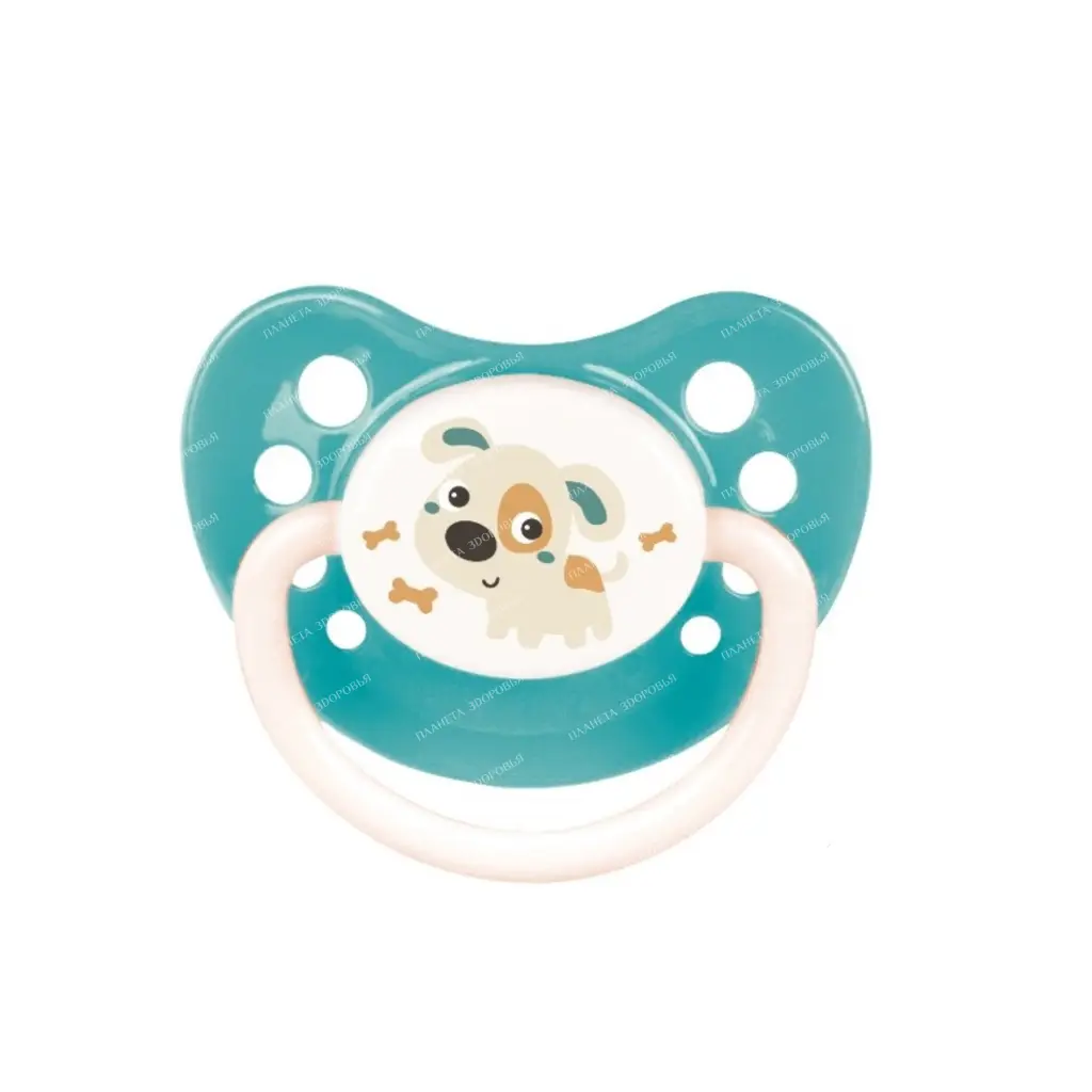 Canpol babies Latex pacifier (round, with luminous ring 6-18 months) 23/278 (turquoise)