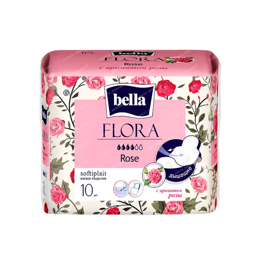 Bella FLORA Rose Women's absorbent pads with rose scent 10 pcs