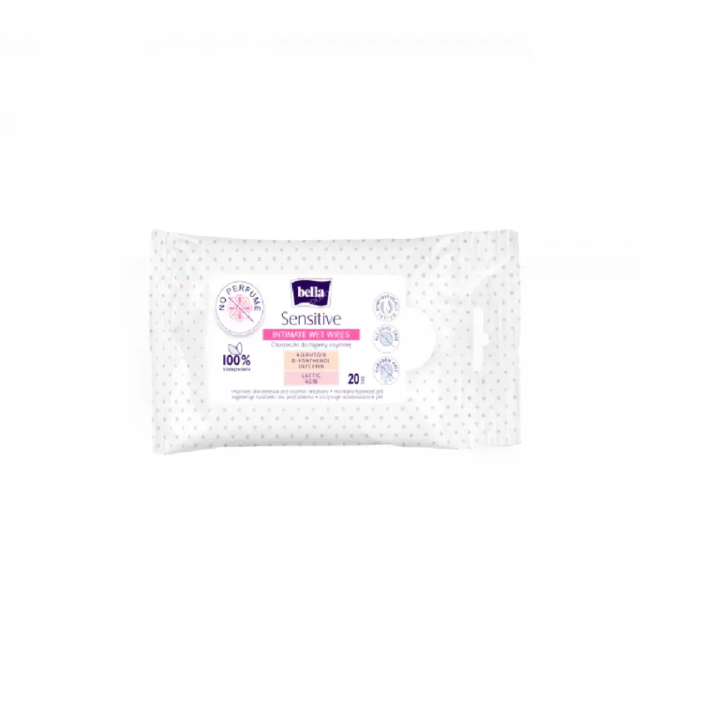 Bella Sensitive Wet wipes for intimate hygiene (pocket pack) 20 pcs.