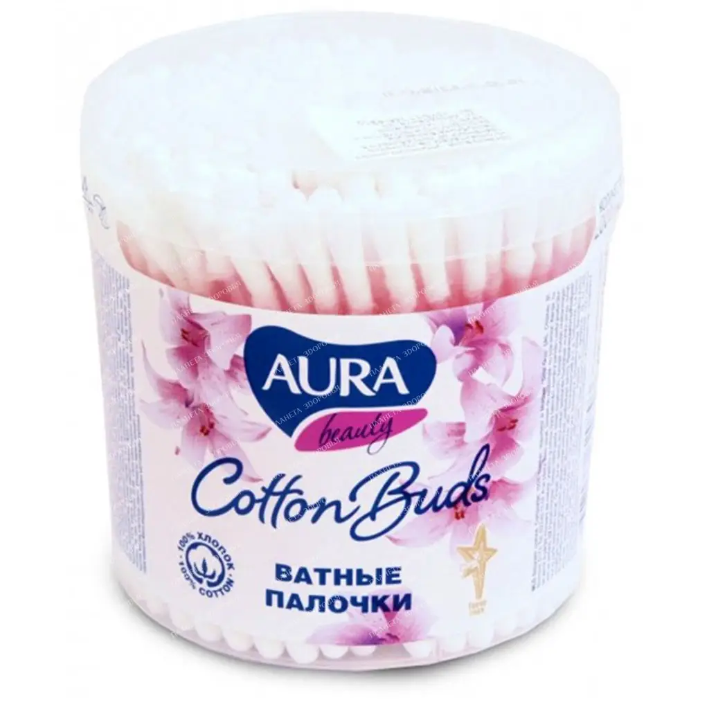 AURA beauty Cotton buds (glass), 200 pcs