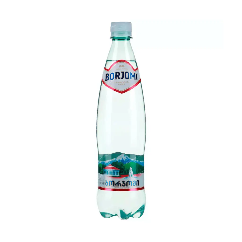 Borjomi natural mineral water medicinal and table drinking sparkling 0.5l PET