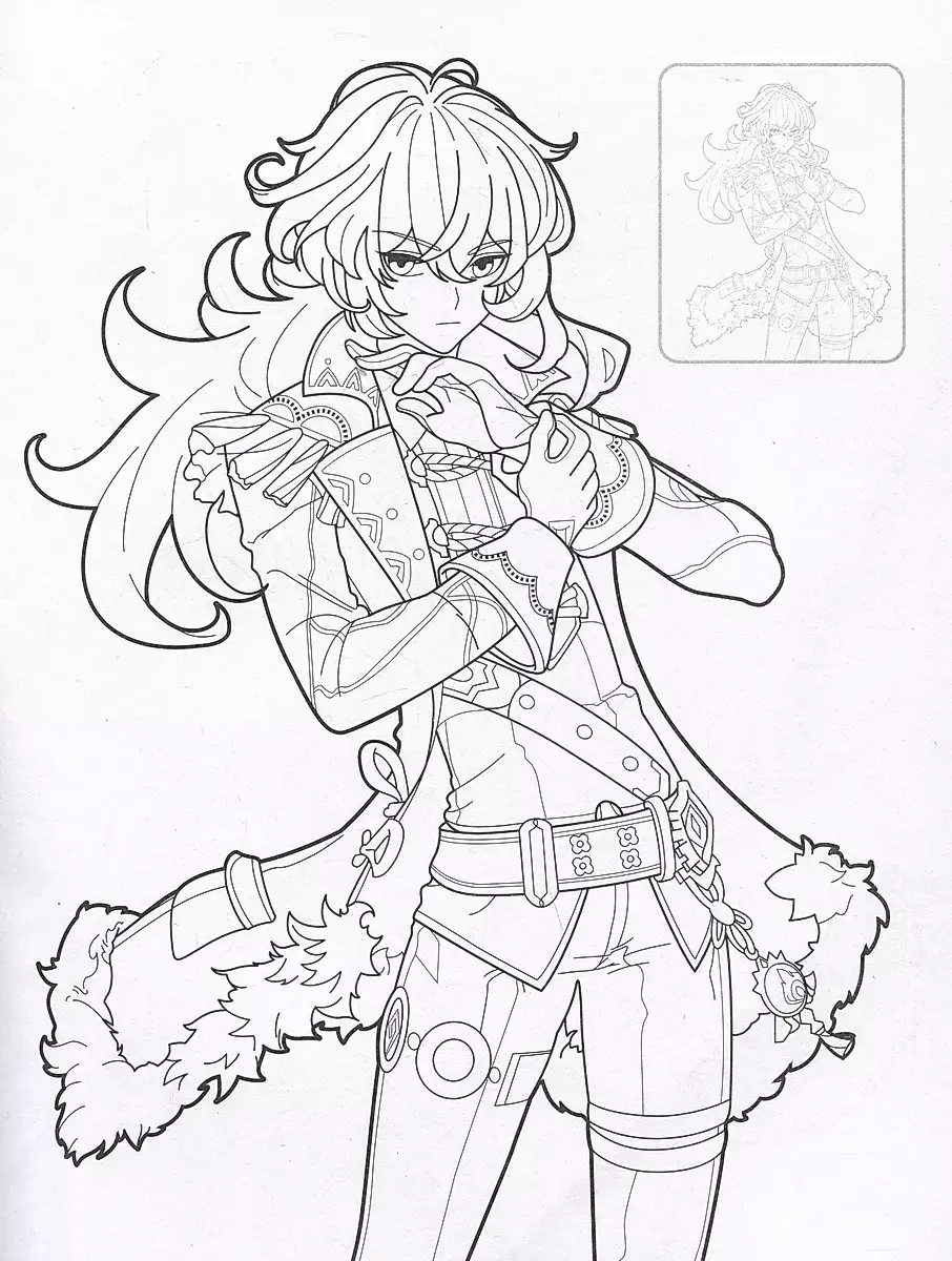 Genshin Impact. Раскраска с наклейками (фиолетовая) фото книги 4