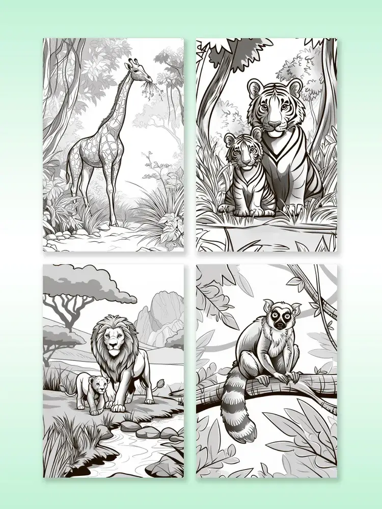 3D раскраска. Дикие животные фото книги 2