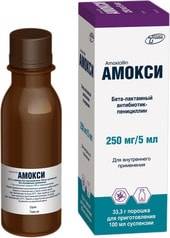 Pharmaceutical technology Amoxy powder, 250 mg / 5ml, 33 g.