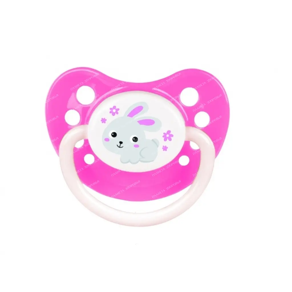 Canpol babies Latex pacifier (round 0-6 months with luminous ring) 23/277 (pink)