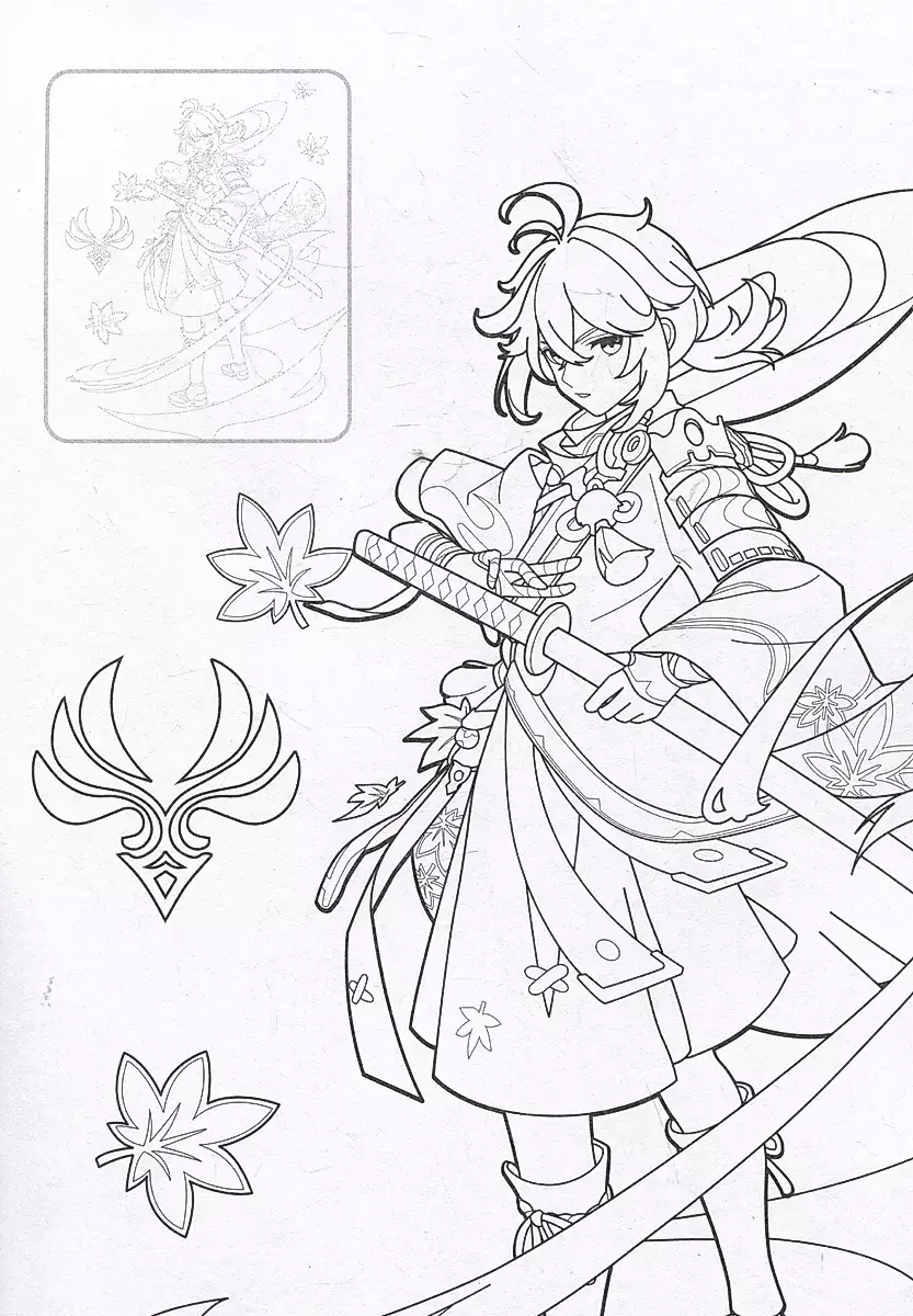 Genshin Impact. Раскраска с наклейками (фиолетовая) фото книги 5