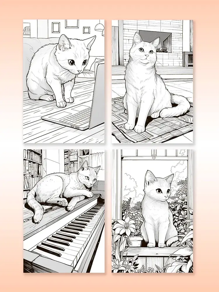 3D Раскраска. Котики фото книги 3