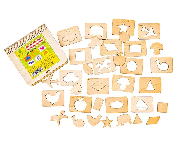 Smile Decor Wood Stencils for Kids: 18-Piece Set, Learn to Write