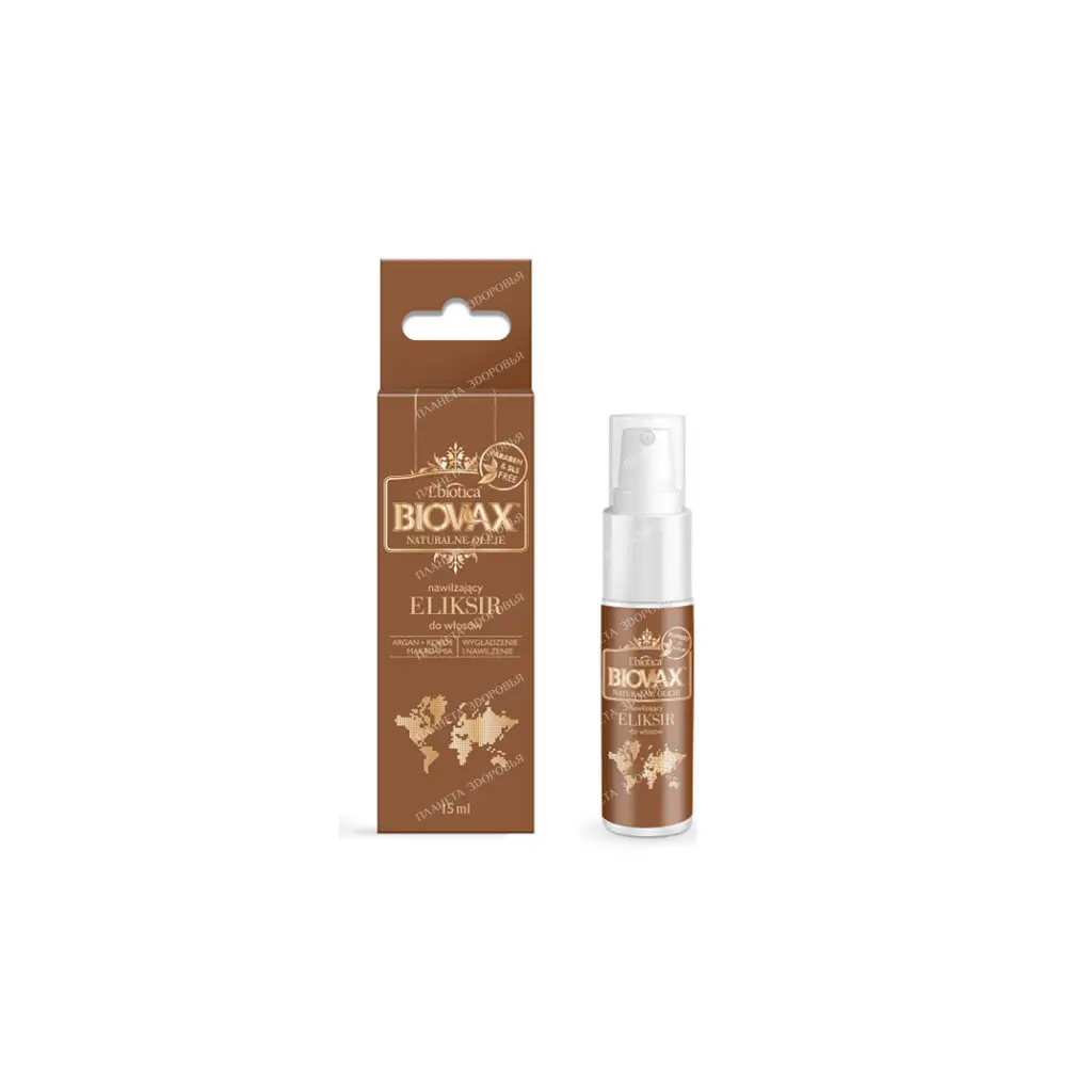 Biovax Natural oils Moisturizing hair elixir, 15 ml