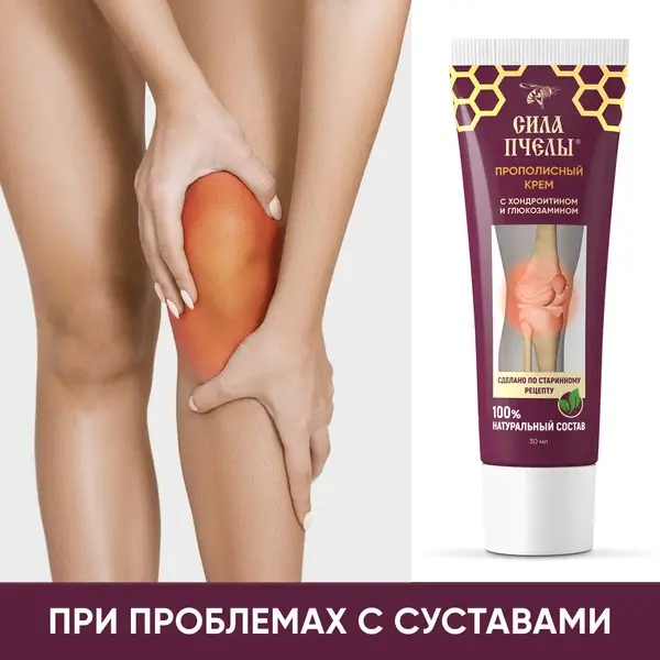 Bee Power Propolis Cream for Joints &amp; Back Pain Relief with Chondroitin &amp; Glucosamine (30ml)