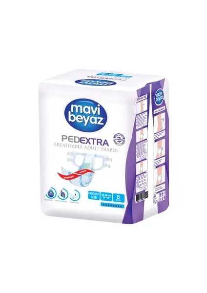 Adult Diapers - Medium (85-115cm, 8-Pack)