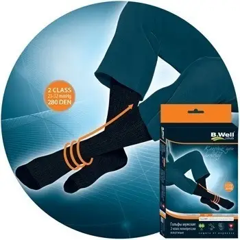 B.Well Compression Socks - Black, 20-30 mmHg