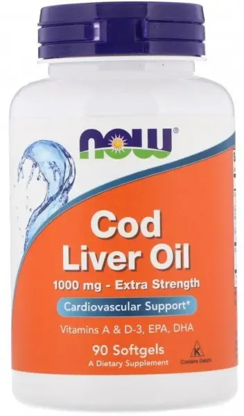 Cod Liver Oil 1000mg Capsules (1391mg Total) - 90 Count