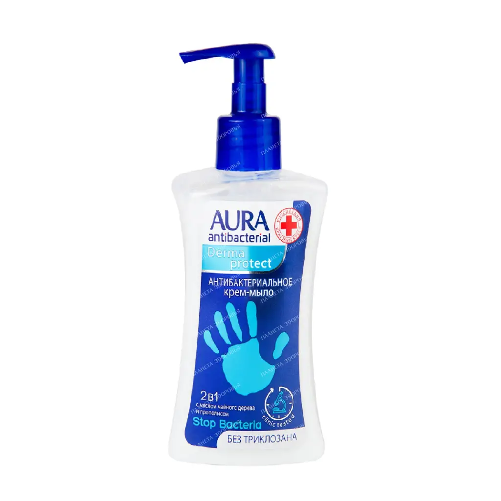 AURA antibacterial Derma protect Liquid antibacterial cream-soap 2in1, 250 ml