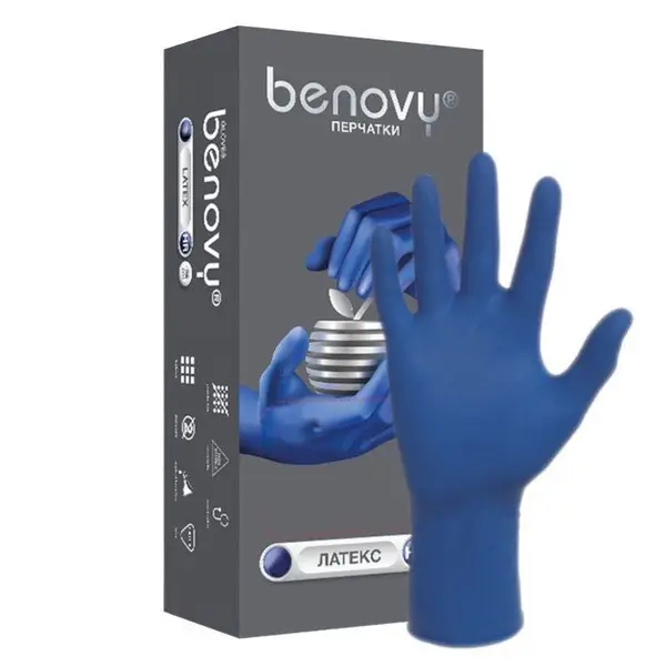 Benovy Heavy-Duty Latex Gloves (25 Pairs, Large)