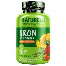 NATURELO Iron with Vitamin C, 90 Vegetarian Capsules #1