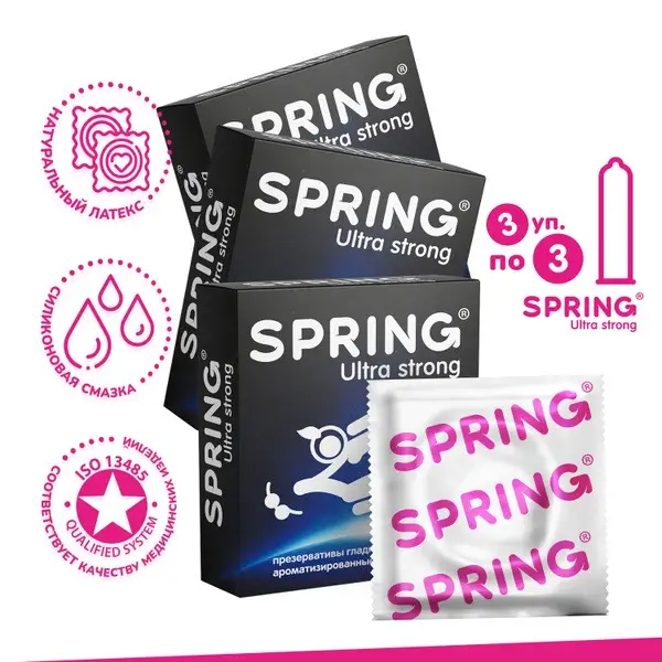 Spring Ultra Strong Condoms: 9 Pack