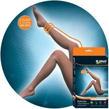 B.Well Black Compression Stockings - 100 Denier, 20-30 mmHg