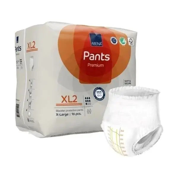 Abena XL2 Adult Diaper Pants: Breathable, Hypoallergenic (16 Count, 130-170cm)