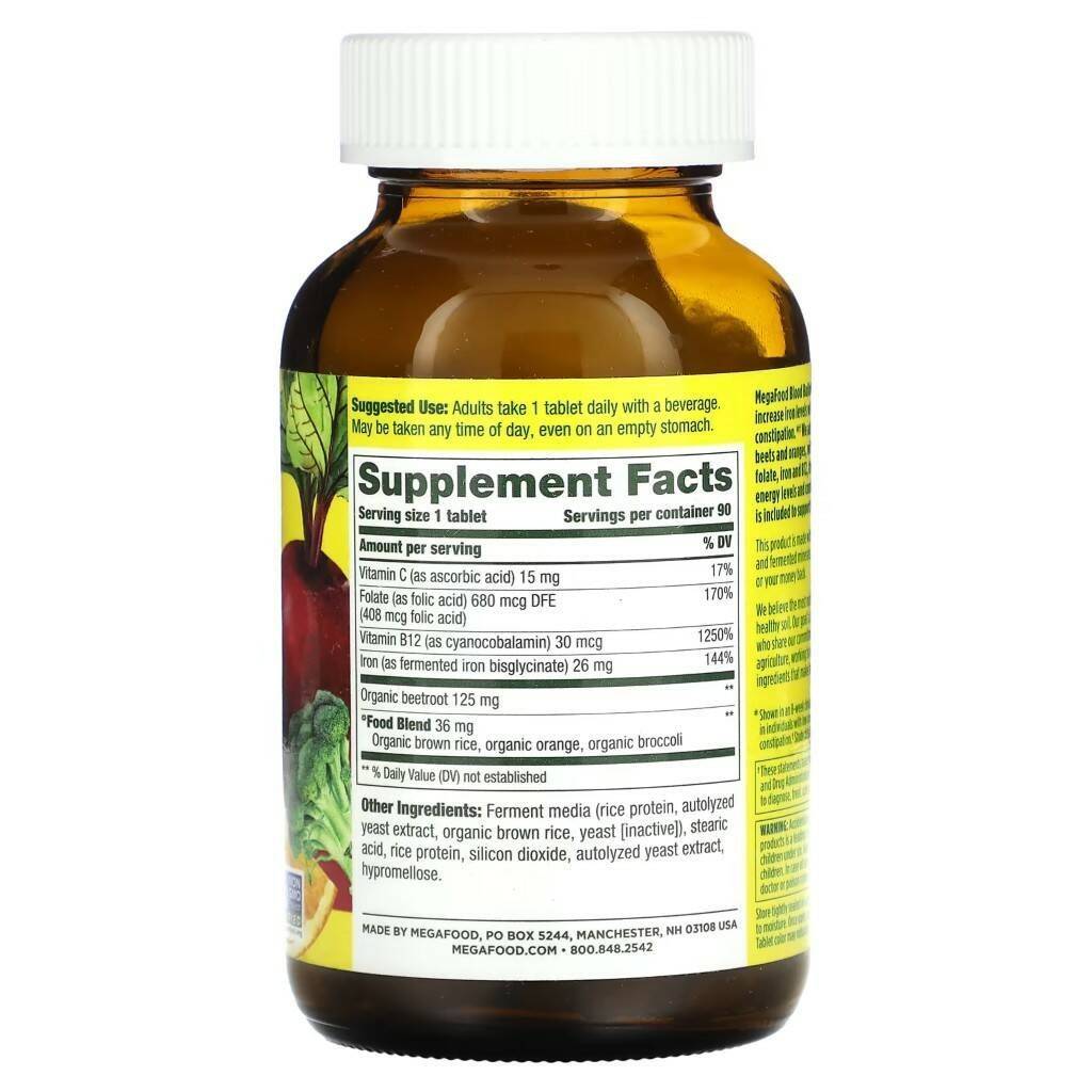 MegaFood Blood Builder Iron Supplement - 90 Tablets for Energy & Iron Support #2