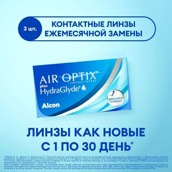 Air Optix Plus HydraGlyde Contact Lenses (3 Pack) -8.6/-1.75