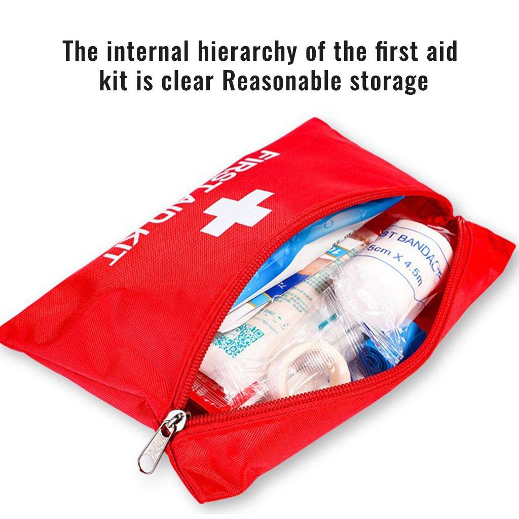 Red Oxford Fabric Portable Travel First Aid Kit Bag, Size S (16x11 cm) #2