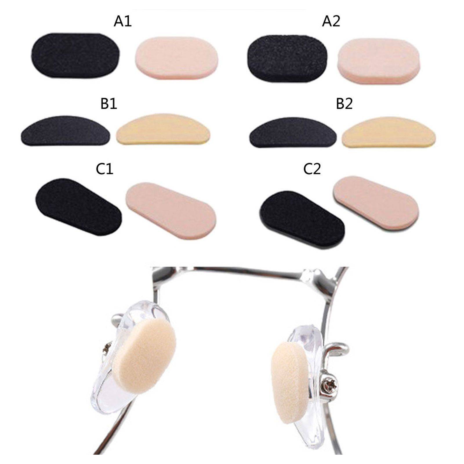 ESTONE 20 Pair Skin-Tone Sponge Eyeglass Nose Pads C-Shape Water Drop 1.5 mm #4