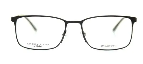 7th Street 7A 094 Black Rectangular Stainless Steel Men's Eyeglass Frames