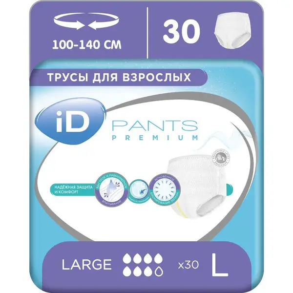 Adult Diaper Pants Premium L, 30 Count