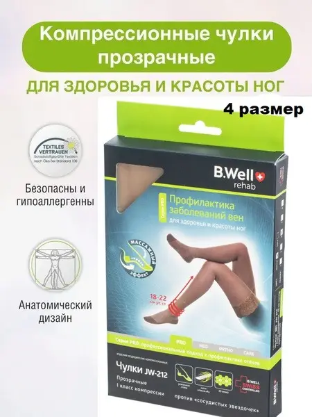 B.Well Beige Compression Stockings, Class 1