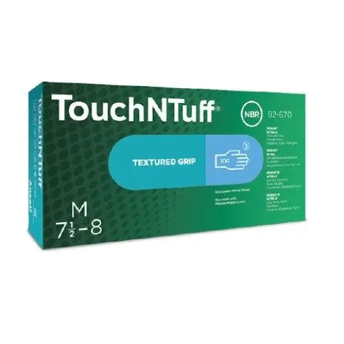 Ansell TouchNTuff 92-670 Nitrile Gloves Blue Size M 100 pcs (50 pairs) Powder-Free
