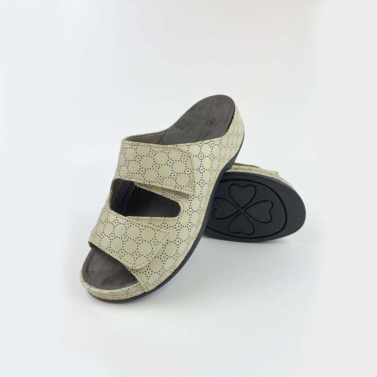 Luomma Women Orthopedic Footwear Natural Leather H-Fit Beige Lace Platform Velcro #13