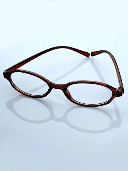 Brown Oval Retro Glasses