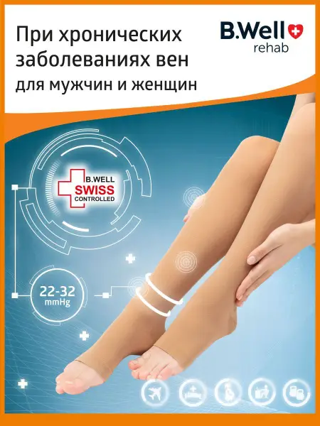 B.Well Beige Compression Stockings, Class 2, 1 Pair