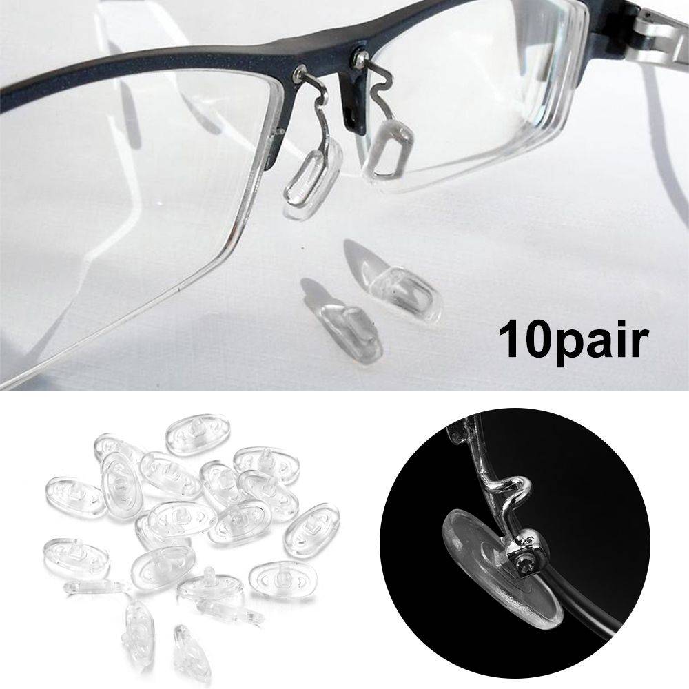 Silicone Nose Pads for Eyeglasses – 10 Pack, Transparent, 12.51×7.43 mm #7