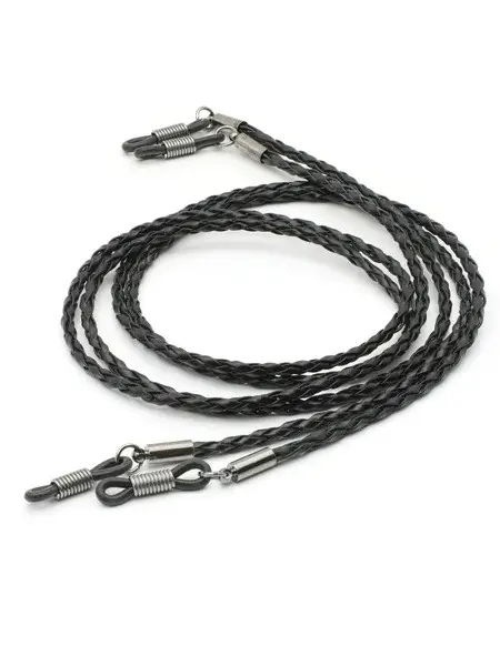 2-Pack Black Leatherette Eyeglass Cord Holder