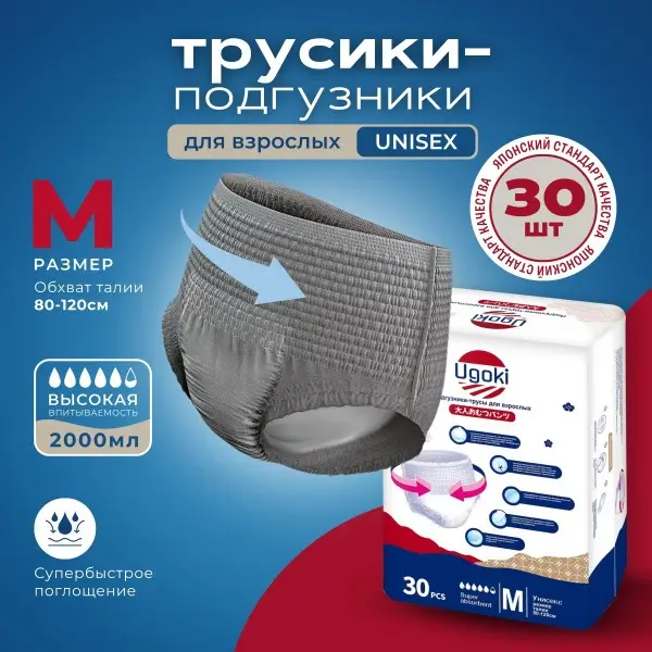 Adult Diapers Size M, 30 Count