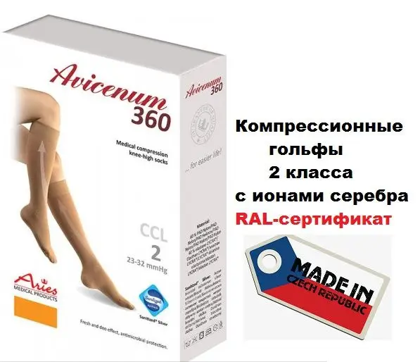 Avicenum Beige Compression Socks, Class 2