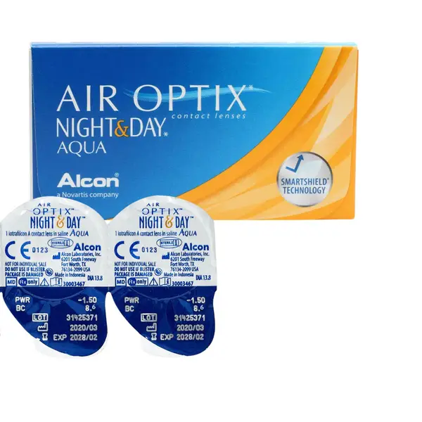 Air Optix Night &amp; Day Aqua Contact Lenses (2 Pack, -2.25, 8.6 DIA)