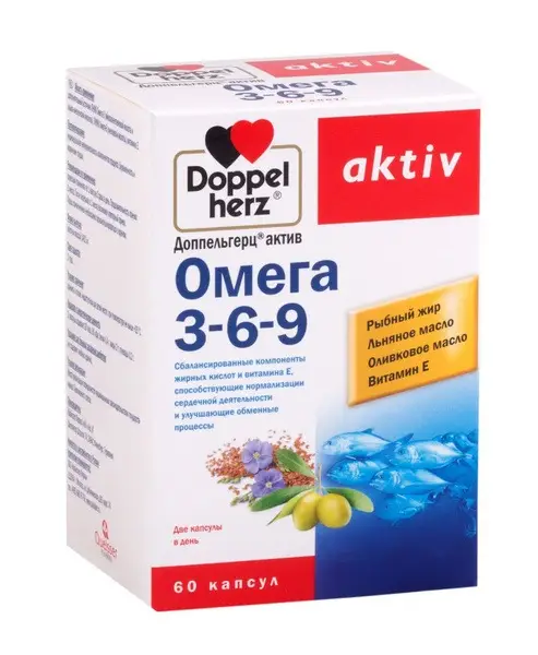 Doppelherz Active Omega-3-6-9 Capsules (60 Count)
